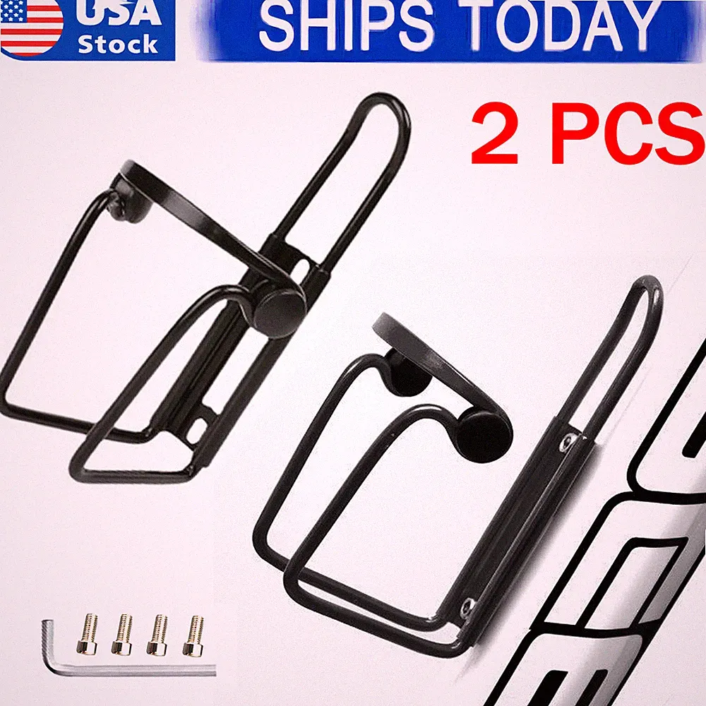 2 PCS Bike Aluminum Water Bottle Cages Bicycle Lightweight Alloy Bottle Holder