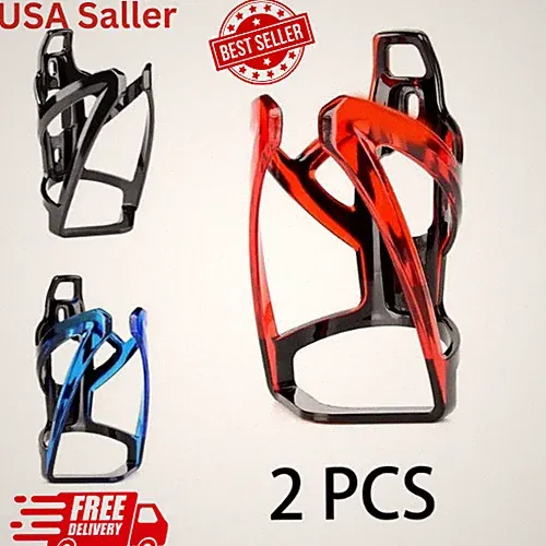 2X Bicycle Water Bottle Cage Lightweight Alloy Bike Bottle Holder Rack for Cycli