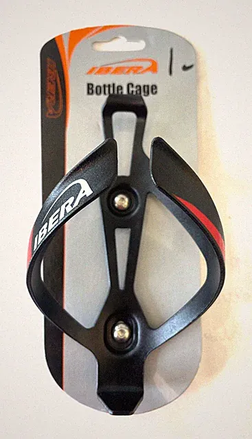 Bicycle Lightweight Aluminum Water Bottle Cage, Black/Red - Brand New
